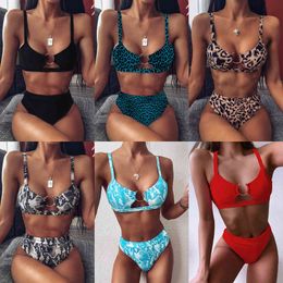 Sexy Swimsuit Women High Waist Bikini Micro High Leg Swimming Suit for Bathing Suit Snake Print Swimwear Women 2020 Bikinis SetX0523