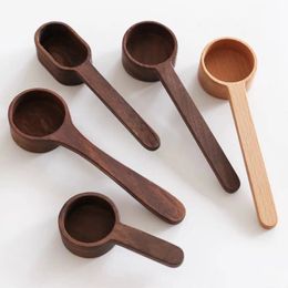Wooden Measuring Coffee Scoop Ground Spoon Tablespoon for Beans, Protein Powder, Spices, Tea,Soup Cooking Mixing Stirrer Kitchen Tools Utensils