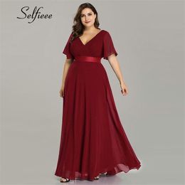 New Summer Women Dress Plus Size S-9XL Elegant A Line V Neck Short Maxi Sleeve Beach Dresses Boho Long Party Dress Robe Femme 210409