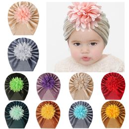 Lovely Handmade Flowers Infant Caps Comfortable Soft Gold Velvet Toddler Hats Fashion Baby Girls Turban Children Headwear