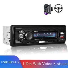 1Din Bluetooth Car Radio USB/SD/AUX MP3 Player With Voice assistant Remote Control 1Din Digital Stereo