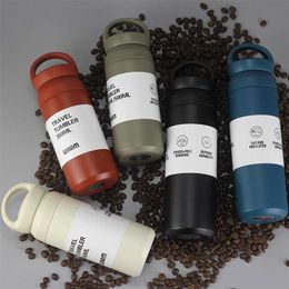 350/500ml Fashion Thermos Coffee Mug Cup Stainless Steel Tumbler Vacuum Flask Water Bottle For Girls Women Office Travel Tea 211109