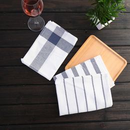 3pcs high quality blue white napkin Cheque striped tea towel kitchen towels napkins table cloth 100 cotton yarndye fabric