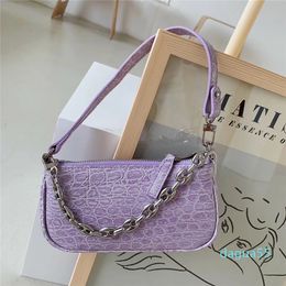 Spring / summer 2021 new staff bag Crocodile Leather Mini chain bag women s leather one shoulder portable armpit bag