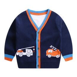 2021 Autumn Winter New Sweater Single-breasted Boys and Girls Cardigan Baby Coat Jacket Cartoon Party Toddler Clothing Sweaters Y1024