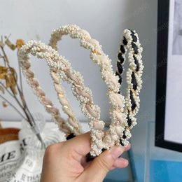 Fashion Women Headband Fresh Pearls Beaded Cross-wound Hairband Light Fresh Hairband For Girls Hair Accessories