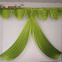 3M Width Custom Colour Ice Silk Drape Swag Decoration for Event Party Wedding Backdrop Curtain Swag for Stage Background