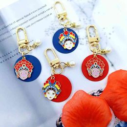 Key Rings Chinese Style Peking Opera Mask Chain Couple Quintessence Knife Ma Dan Airpods Protective Cover Pendant Creative Gift