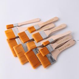 NEWHigh Quality Nylon Paint Brush Different Size Wooden Handle Watercolor Brushes For Acrylic Oil Painting School Art Supplies RRE10721