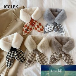 Autumn Winter Faux Fur Scarf Cross Keep Warm Straps Scarves Cute Polka Dot Sacrf Female Fake Fur Collar Factory price expert design Quality Latest Style Original