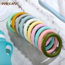 Ring Silicone Beads BPA Free Teething 10pcs Baby Teethers Chew Nursing Charm Necklace Pendant Toys DIY Pacifier Chain 210812