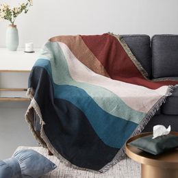 Blankets Sofa Blanket With Tassel Dustproof Cover Decorative Air Conditioning Throw For Beds Outdoor Picnic Mat