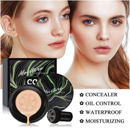 Mushroom Head Air Cushion BB Cream, Concealer Lasting Nude Makeup Moisturising Pigment CC Liquid Foundation, Even Skin Tone Makeup Base Primer, Ivory And Natural Shade