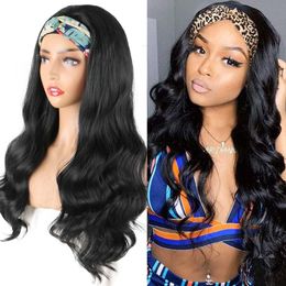 InstyleFashion Hair Synthetic Short Headband Wig Body Wave Bob Wigs For Women Glueless Wavy Headwrap Wig Natural Color 12-22Inchfactory dire