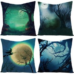 Cushion/Decorative Pillow 2021 Halloween Linen Hug Pillowcase Castle Cushion Waist Home Decor Covers White Decorative Pillows