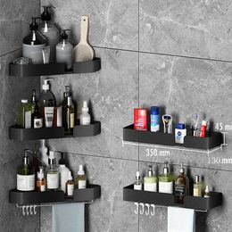 Wall Mounted Corner Towel Holder Storage Rack Bar With Robe Hook For Bathroom Shelves Square Basket Hanger Kitchen Accessories 210724