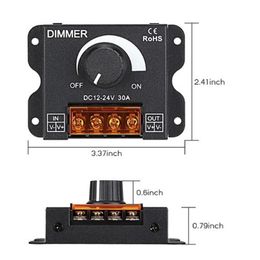 Led Dimmer DC12-24V 30A 360W Output High Power Dimmable Single Color Strip Controller
