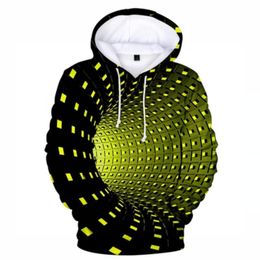 Men's Hoodies & Sweatshirts Neon Hip Hop Dizzy Art 3D Sweatshirt Ladies/Men Pullover Hoodie Jacket Loose Top Swirl Boy Clothes