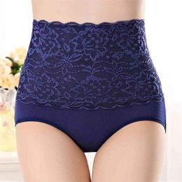 3pcs/Lot Women's Lace Panties High Waist Briefs Female Sexy Breathable Abdomen Panties Underwears Calcinha Sem Costura 210730