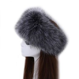 Winter Thick Fox Hair Circle Russian Hat Fluffy Headband Female Fur Headband Furry Headband Wide Headdress Ski Hat Accessories 210329