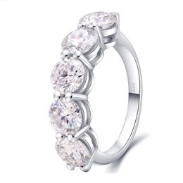 New Model and Design S925 Moissanite Row Ring 40 Points/Grain 2 Karat Women's luxury Grade 4C Colour D Clarity FL IF Cutting 4C Standard Engagement Wedding Festival Party