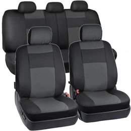 Car Seat Covers Set 4/9 PCS Universal PU With Tyre Track Detail Styling Protector Interior Accessories