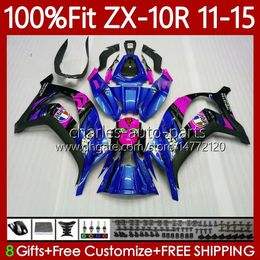 Injection Mould For KAWASAKI NINJA ZX-10R ZX 10R 1000CC 10 R Shark Blue 2011-2015 Body 101No.135 ZX1000 C ZX-1000 2011 2012 2013 2014 2015 ZX10R 11 12 13 14 15 OEM Fairing