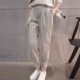 Summer autumn est fashion style female solid high waist loose casual pants women harem comfy trousers sweat 210423