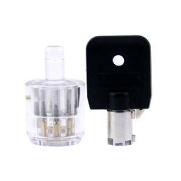 7 Pin Plum Lock Cylinder Transparent Tubular Lock Visible Pick Cutaway Practise View Padlock Training Skill for Locksmith