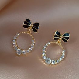 Cute Knot Dangle Errings Zicon Circle Drop Earrings Korean Fashion Women Earrings Girls' Unusual Jewellery