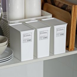desk storage box with lid UK - Kitchen Sundries Storage Box With Lid Plastic Container Organizer Desk Cosmetics Snack Crate Practical Gadge Bottles & Jars