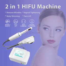 Portable 2 IN 1 HIFU Body Slimming Machine Anti Wrinkle Face Lifting Vagianl Tightening Beauty Equipment