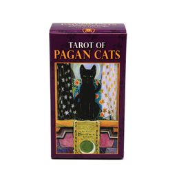 Mini Size Tarot Of Pagan Cats All English Board Game Cards Family Gathering Playing Table