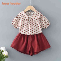 Bear Leader Toddler Baby Casual Clothing Sets Children's Cute Clothes Girls Polka Dot Shirt and Solid Shorts Outfit 2Pcs Clothes Y220310