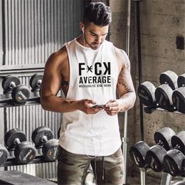 Muscleguys Summer clothing tank tops Men hipster funny Vest Letter printed male O-neck casual singlets gyms fitness tanktop 210421