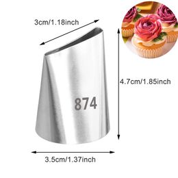 Large Size Rose Flower Stainless Steel Icing Piping Cake Nozzles Cream Decoration Pastry Tips Cake Dessert Decorators Tool #874