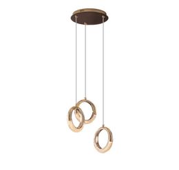 Nordic fish line round gold lamp plated small chandelier kitchen minimalist bedroom bedside dining room rope