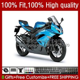 Injection Fairings For KAWASAKI NINJA 600CC ZX 6R 6 R 636 600 CC 2009-2012 13No.27 ZX600 ZX636 ZX6R 09 10 11 12 ZX-636 ZX600C ZX-6R 2009 2010 2011 2012 OEM Bodys pearl blue