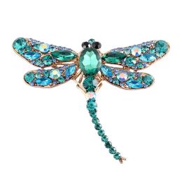 Pins, Brooches 3 Colors Large Crystal Dragonfly For Women Fashion Cute Insect Brooch Pin Coat Accessories Jewelry