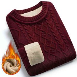 Winter Men Sweater Plus Velvet Keep Warm Arrival Slim Thick Male Pullover Teenage Boys Korean Style M37 210918