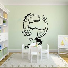 Cartoon Dinosaur T-Rex Triceratops Animal Wall Sticker Bedroom Children Room Jurassic Park Dino Dinosaur Animal Wall Decal Kids 210615