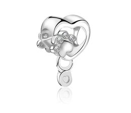 Fit Pandora Charm Bracelet European Silver Charms Snake Bead Heart Crystal Enamel Pendant DIY Snake Chain For Women Bangle Necklace Jewelry