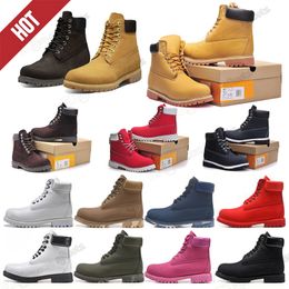 2022 Designer Ankle Platform land Boots mens womens Leather Shoes Winter Boot for Cowboy Yellow Red Blue Black Pink Hiking Work Motorcycle sneakers size 36-45 Top Quality  