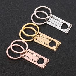 Customized Heart Couples Keychain Women Men Personalized Boyfriend Girlfriend Keyring Stainless Steel Key Chain Anniversary Gift