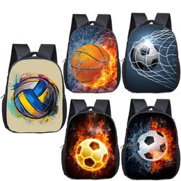 Cool basketball / footbally print backpack for 2-4 years old kids children school bags 12 inch mini toddler bag kindergarten bag X0529