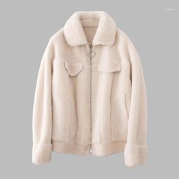 Fashion Faux Fur Coats Women Autumn And Winter Warm Double-faced Outwear Vintage Long Sleeve Wool Women1