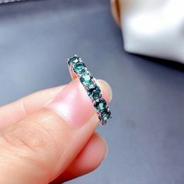 Chic Green Blue Topaz Crystal Zircon Diamonds Gemstones Rings for Women White Gold Silver Colour Fine Fashion Jewellery Accessory