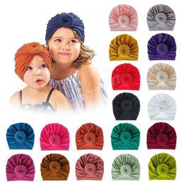 Newborn Toddler Kids Girl Boy Turban Cotton Beanie Hat Winter Cap Knot Solid Soft Caps Baby Accessories