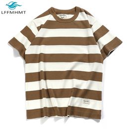 Summer Fashion Short Sleeve T-shirts For Men Classical Zebra Striped Heavy Thick Tees Male Casual Large Size Loose Pullover Tops 210716