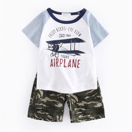 Summer Baby Boy Clothes Kids Boys Letter Printing Sets Clothing Suit T-Shirt + Shorts Children 210521